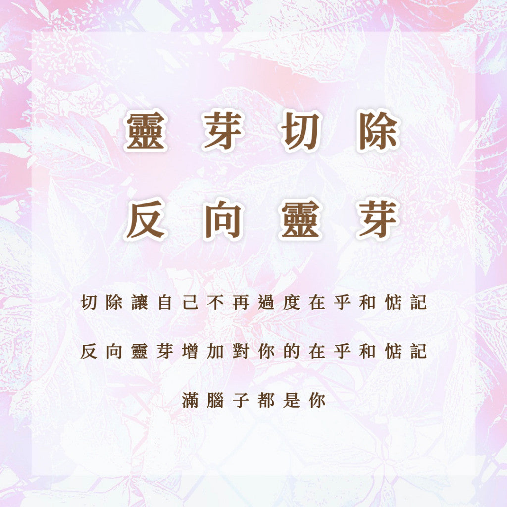 靈芽切除|反向靈芽|清理自身過度的在乎和惦記,反向讓對方在乎和惦記自己