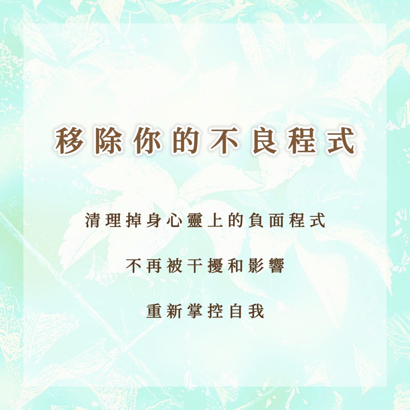 移除你的不良程式|清理掉身心靈上的負面程式,不再被干擾和影響,重新掌控自我
